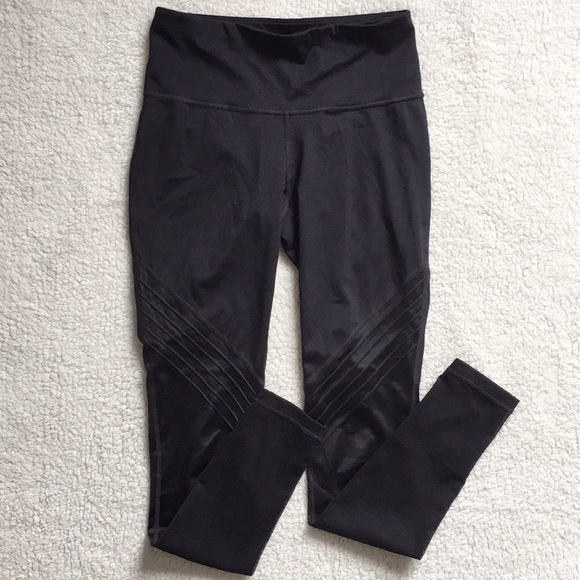 Ideology Black Mesh Trimmed legging, Size XS - Picture 1 of 4